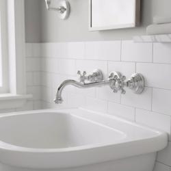 PB klassieke inbouw muurkraan met sterknoppen 25 cm uitloop Chroom 1208855112