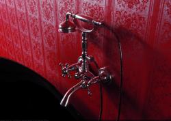 PB klassieke kraan opbouw badkraanset met sterknoppen Brons inclusief handdouche 1208855162