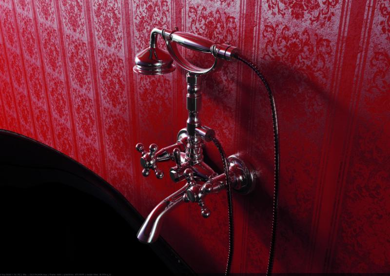 PB klassieke kraan opbouw badkraanset met sterknoppen Brons inclusief handdouche 1208855162