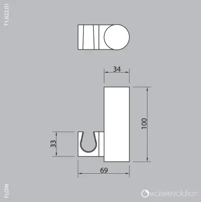 Waterevolution Flow badgarnituur RVS T1622IE