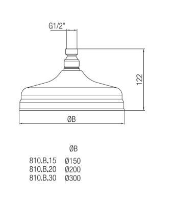 PB klassieke Hoofddouche 20cm RVS 1208898882