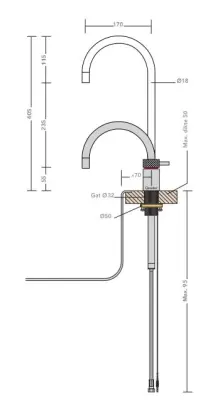 Quooker Nordic Round RVS PRO3 Kokend water 3NRRVS