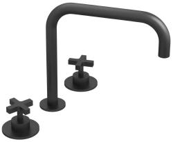 Waterevolution Cruz 3-gats wastafelkraan mat zwart 1208916602