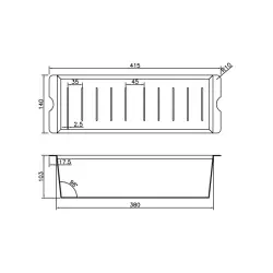 Caressi CACS1 zwart 38cm inzetbak restenbak RVS 1208920596