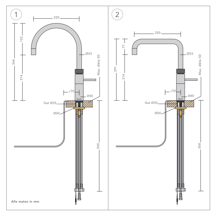 Quooker PRO3 Classic Fusion Round nikkel glans 3CFRNIG