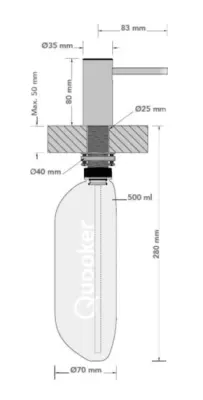 Quooker Nordic zeepdispenser zeeppomp zwart ZPNBLK