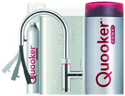 Quooker Flex Chroom COMBI & CUBE Warm, koud, kokend, gefilterd, koud, bruisend water 22XCHR+CUBE