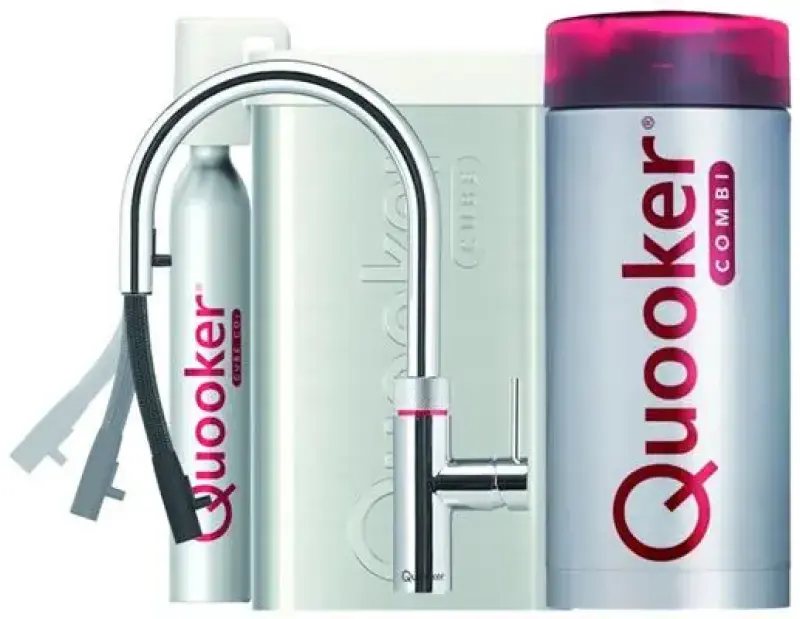 Quooker Flex RVS COMBI & CUBE Warm, koud, kokend, gefilterd, koud, bruisend water 22XRVS+CUBE