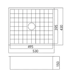 Caressi Cato tegelspoelbak 50cm onderbouw CATO5040 1208921379