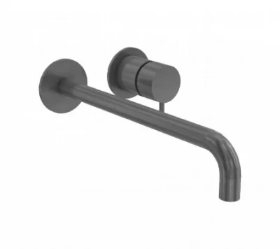 Waterevolution Flow Inbouw Wastafelkraan PVD Gun Metal met uitloop 15 cm T116BME-15