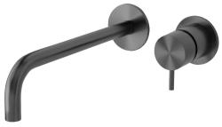 Waterevolution Flow inbouw wastafelkraan PVD Gun Metal  met uitloop 25cm T116BME-25
