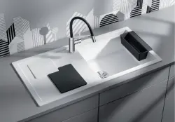 Blanco Sity enkele spoelbak met spoeltafel in antraciet - lava grey XL 6 S - 525048