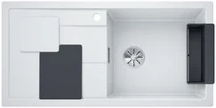 Blanco Sity enkele spoelbak met spoeltafel in wit - lava grey XL 6 S - 525051