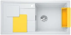 Blanco Sity enkele spoelbak met spoeltafel in wit - lemon XL 6 S - 525055