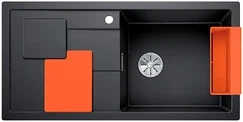 Blanco Sity enkele spoelbak met spoeltafel in antraciet - orange XL 6 S - 525056