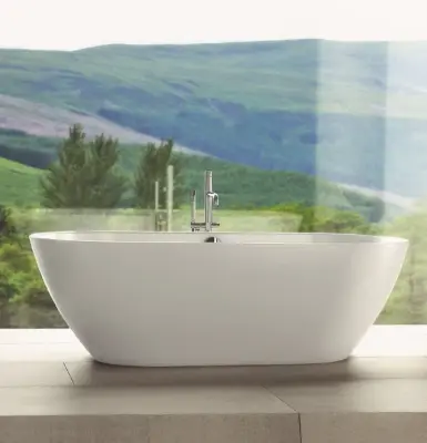 Waterevolution Flow vrijstaande badkraan met handdouche Light Gold T133WGE