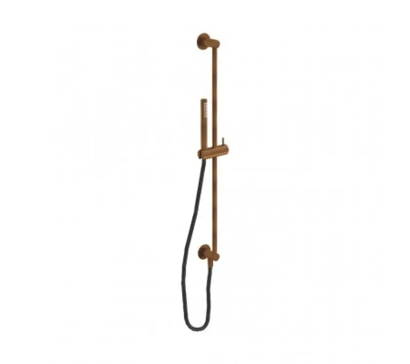 Waterevolution Flow glijstangset met handdouche 800mm Geborsteld Koper T1661CPE