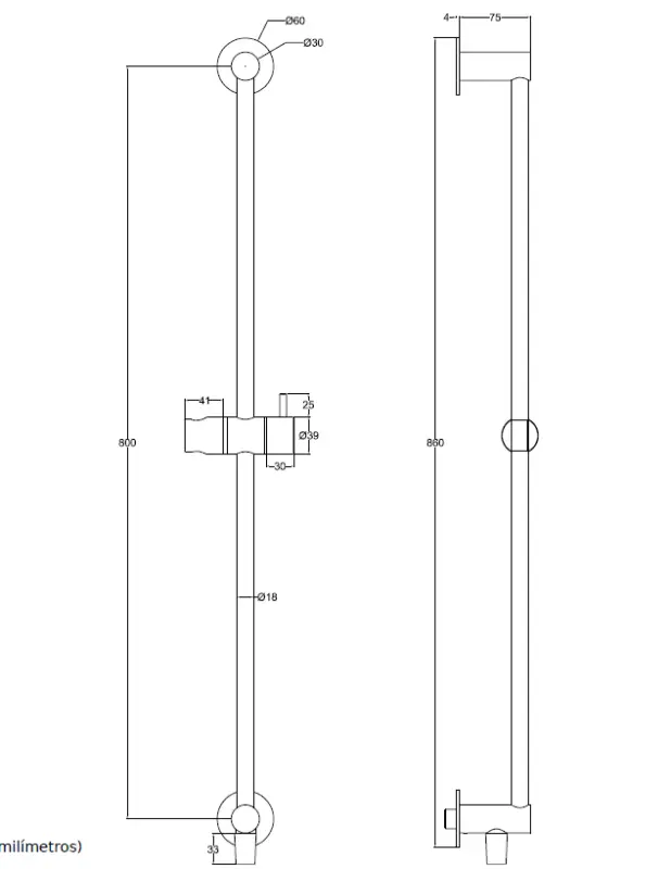 Waterevolution Flow glijstangset met handdouche 800mm Geborsteld Koper T1661CPE