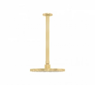 Waterevolution Flow hoofddouche 200mm met plafondaansluiting Light Gold T1642WGE