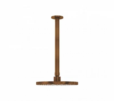 Waterevolution Flow hoofddouche 250mm met plafondaansluiting Geborsteld Koper T1642CPE