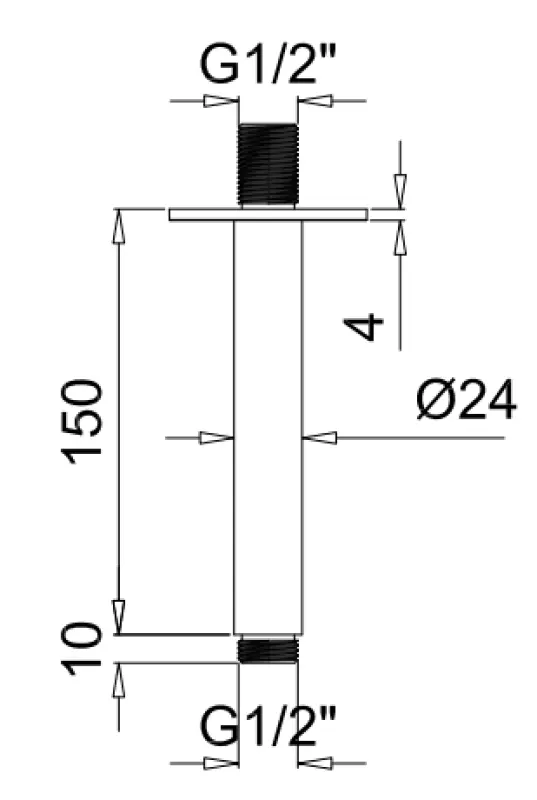 SB Rubinetterie Universale plafond douche arm rond 15cm kleur mat wit 1208946680