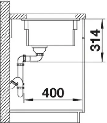Blanco Etagon 500-U onderbouw spoelbak basalt 525154