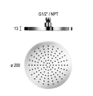 SB Rubinetterie Regendouche Eco Air waterbesparende hoofddouche 20 cm metaal mat wit 1208946740
