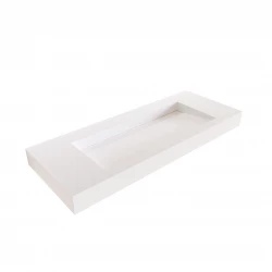 Solid-S Avon solid surface vrijhangende wastafel 110x46x10cm mat wit 1208946949