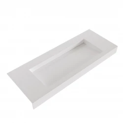 Solid-S Avon solid surface vrijhangende wastafel 150x46x10cm mat wit 1208946953
