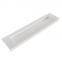 Solid-S Avon solid surface vrijhangende wastafel 210x46x10cm mat wit 1208946959
