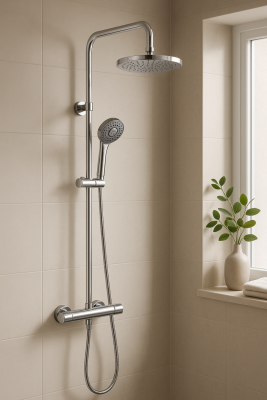 DEMM Shower douchecombinatie thermostaat met regendouche chroom 1208946965