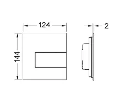 TECEsquare II metaal Urinoir-bedieningsplaat RVS