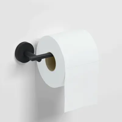 Clou Flat Toiletrolhouder L-vorm zonder klep mat zwart