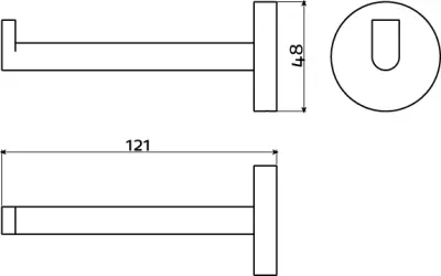 Clou Flat Toiletrolhouder recht zonder klep mat wit
