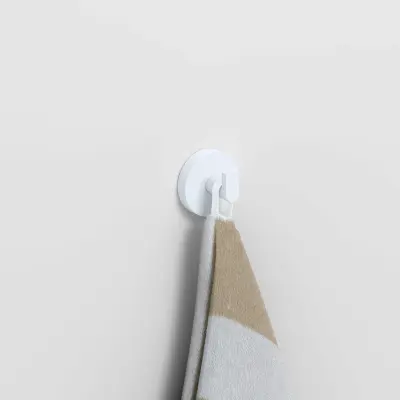 Clou Flat set à 2 kledinghaken mat wit