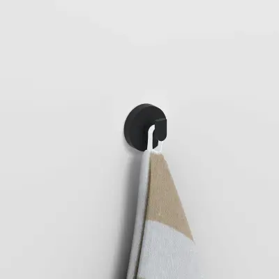 Clou Flat set à 2 kledinghaken mat zwart
