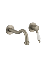 PB nostalgische inbouw wastafelmengkraan Vintage uitloop 21cm RVS
