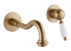 PB nostalgische inbouw wastafelmengkraan Vintage uitloop 21cm Brons