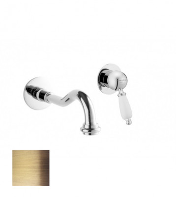 PB nostalgische inbouw wastafelmengkraan Vintage uitloop 21cm Brons