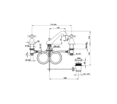 Cisal Arcana Ceramic 3-gats Wastafelmengkraan RVS AC0010202A