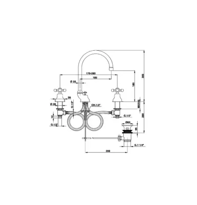 Cisal Arcana Ceramic Wastafelmengkraan 3-gats RVS AC0010602A