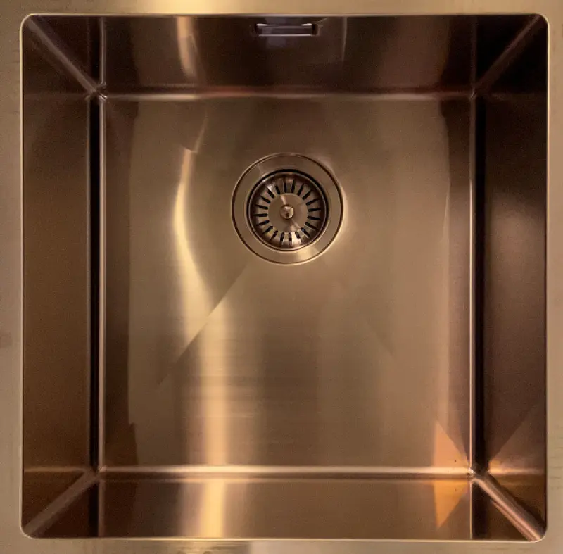 Ausmann Mosel RVS spoelbak koper kleur PVD Copper 50x40 onderbouw vlakbouw en opbouw 080976