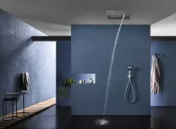 Rubio Nero Regendouche inbouw met waterval 38x38cm mat zwart