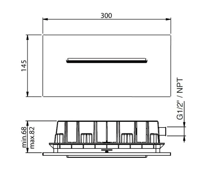 Rubio Nero inbouw waterval uitloop mat zwart