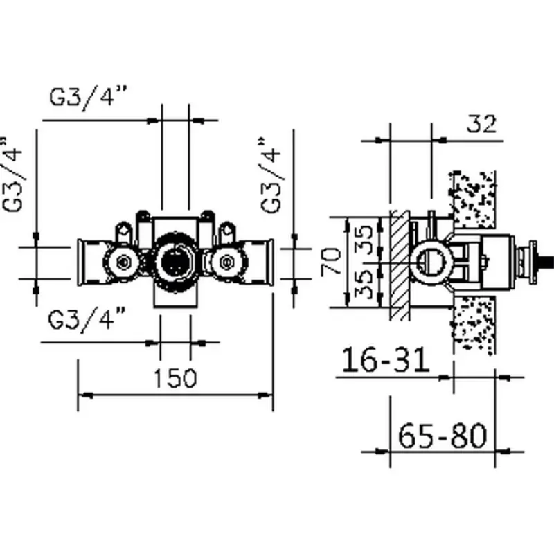 Huber inbouwdeel voor thermostaatkraan 3/4 ZB00722104