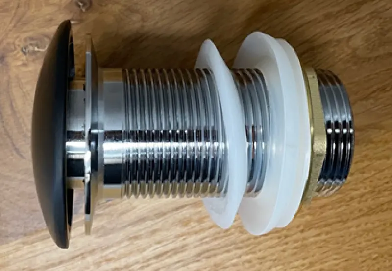 Solid S Pop-up afvoerplug solid surface mat zwart 1208953269