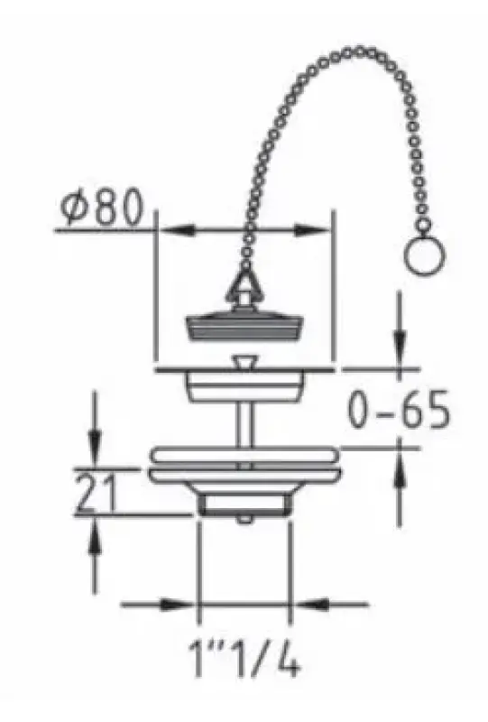 PB Unix fontein en wastafelplug met stopketting RVS 1208953282