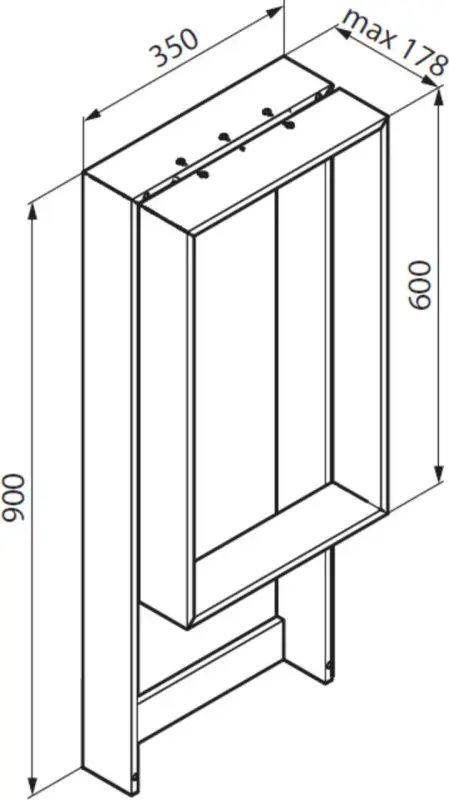 Design Bath douchenis doucherek en handdoekrek RVS-look voor over douchewand 1208953292