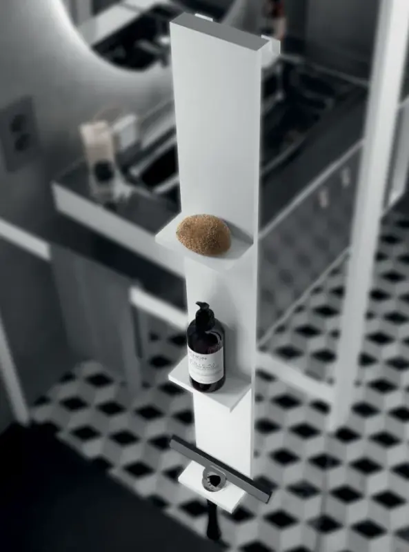 Design Bath doucherek rvs-look en houder voor wisser op een douchewand 12089532938