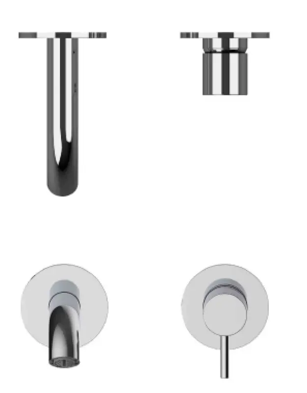 SB Round inbouw wastafelmengkraan gun metal PVD 162mm